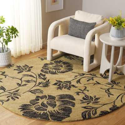 Tapis floral en laine et viscose touffeté à la main Soho