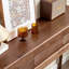 Console à trois tiroirs en bois massif brun cannelé-316299755