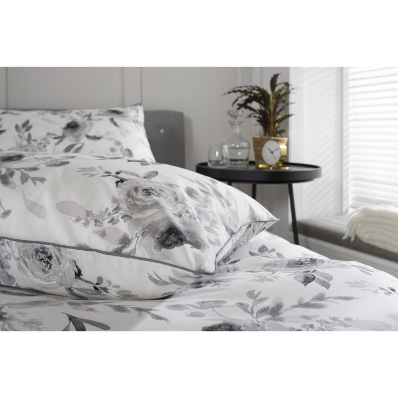Cotton Floral Duvet Cover Set with Pillowcases, Single - 1 Standard Pillowcase