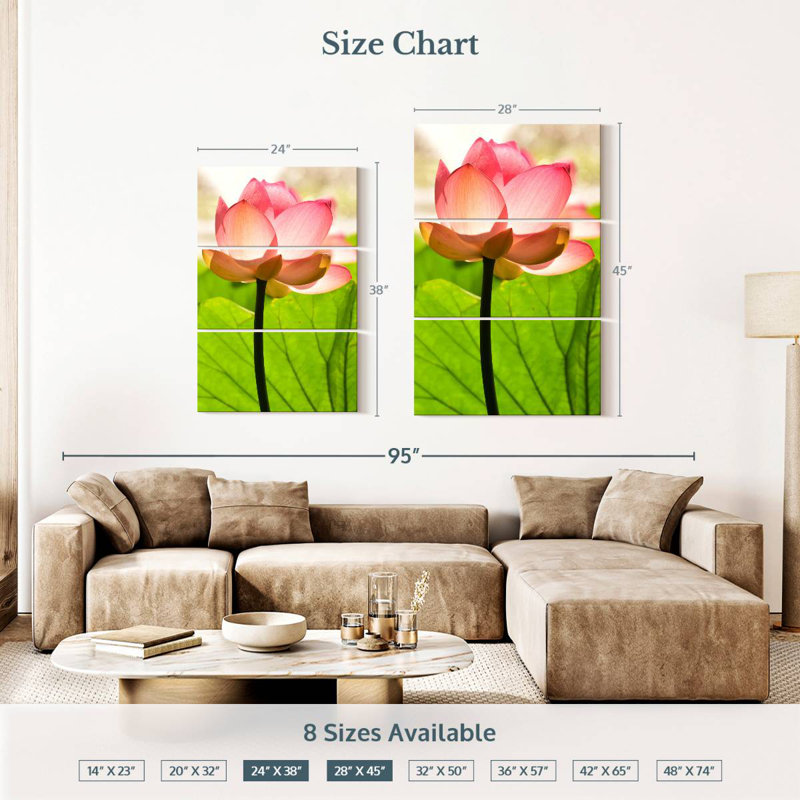 Harnek Bright Lotus Flower, 38" H x 24" W