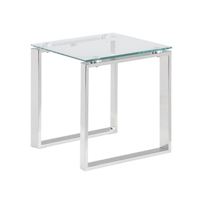 Duprey Glass Top Sled End Table