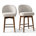 Beige Seat/ Walnut Frame