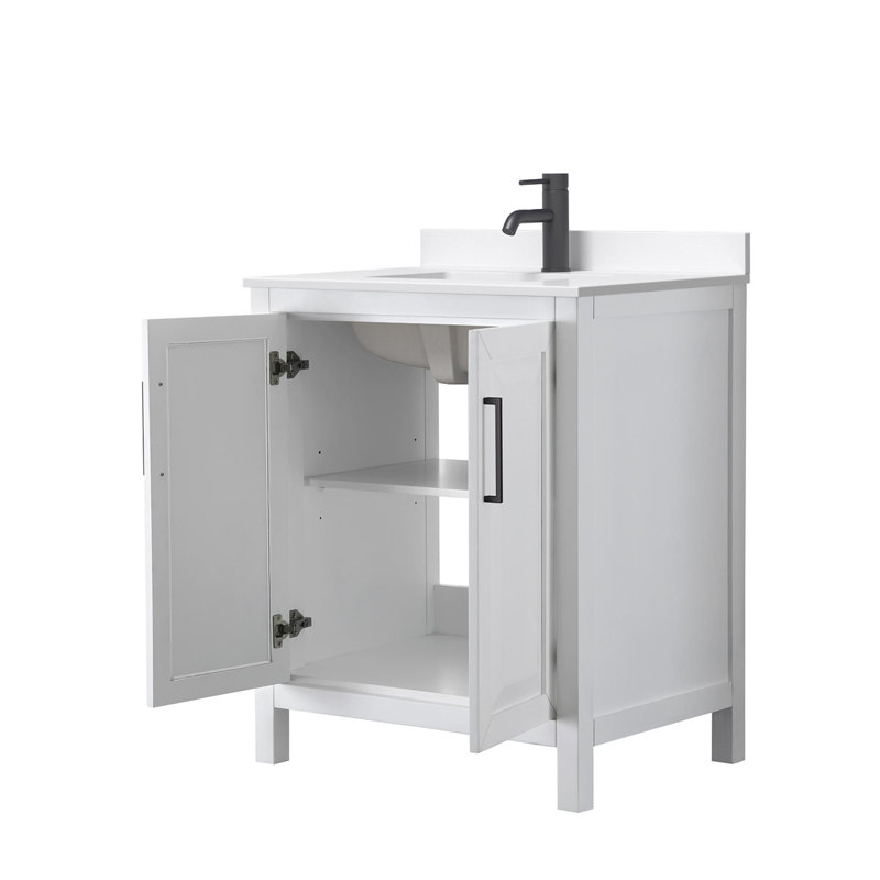 Daria 30'' W Vanity, White, Matte Black, Giotto Quartz