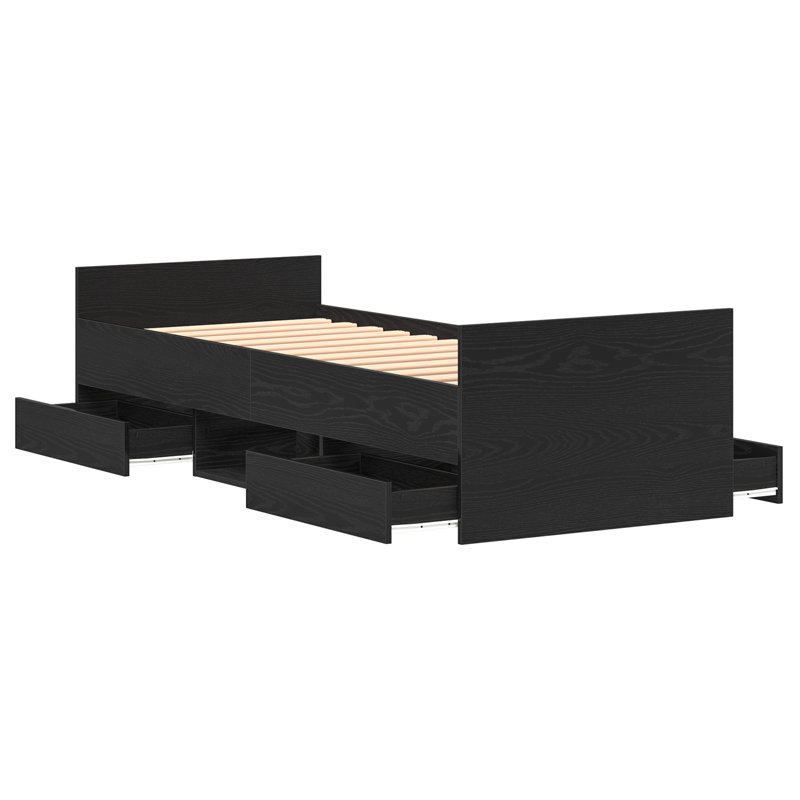 Bed Frame, 78 x 193 cm, Black Oak