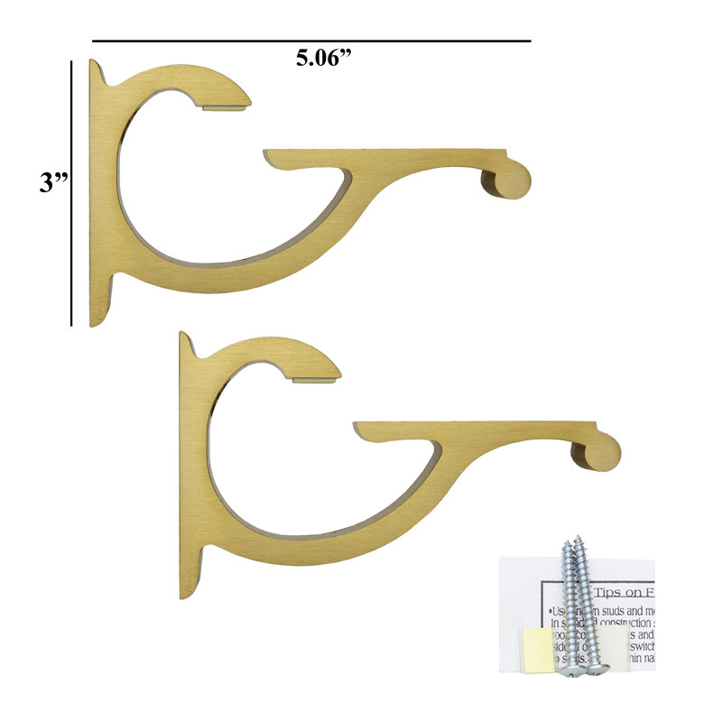 Arriella Bracket Shelf, Brass, 3" H x 72" W x 8" D