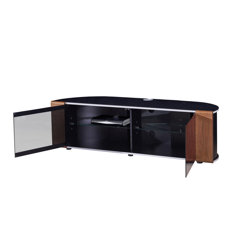 Irwin Unfinished TV Stand for TVs up to 70", Black/Oak