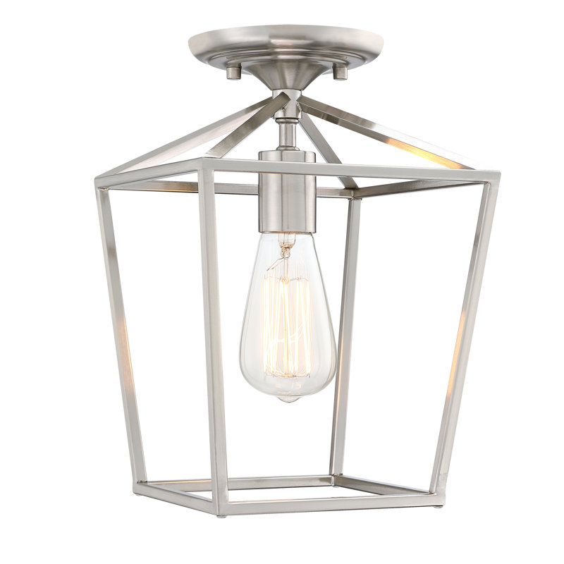 1-Light 12-in Semi Flush Mount Light, Brushed Nickel