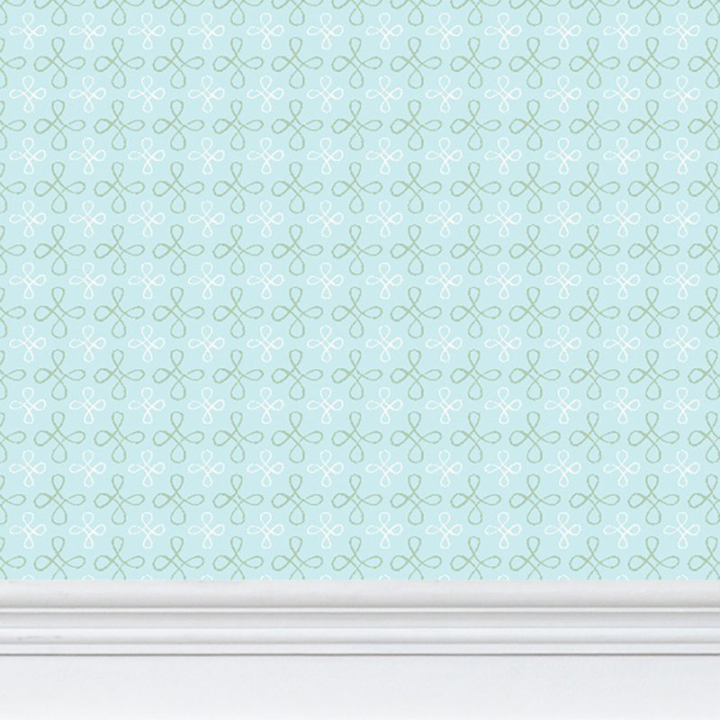 Palace Floor Small Repeat Luxury Wallpaper, Blue/Sage Green, Cellulose/Polyester