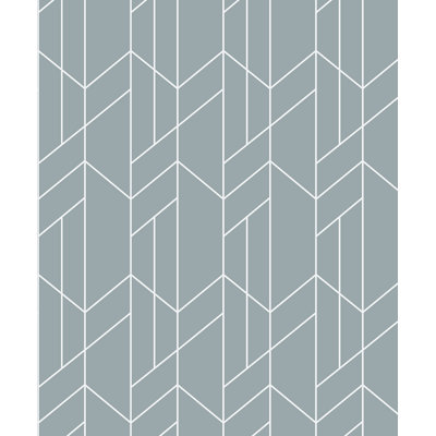 Latitude Run® Light Blue Geometry Peel And Stick Wallpaper