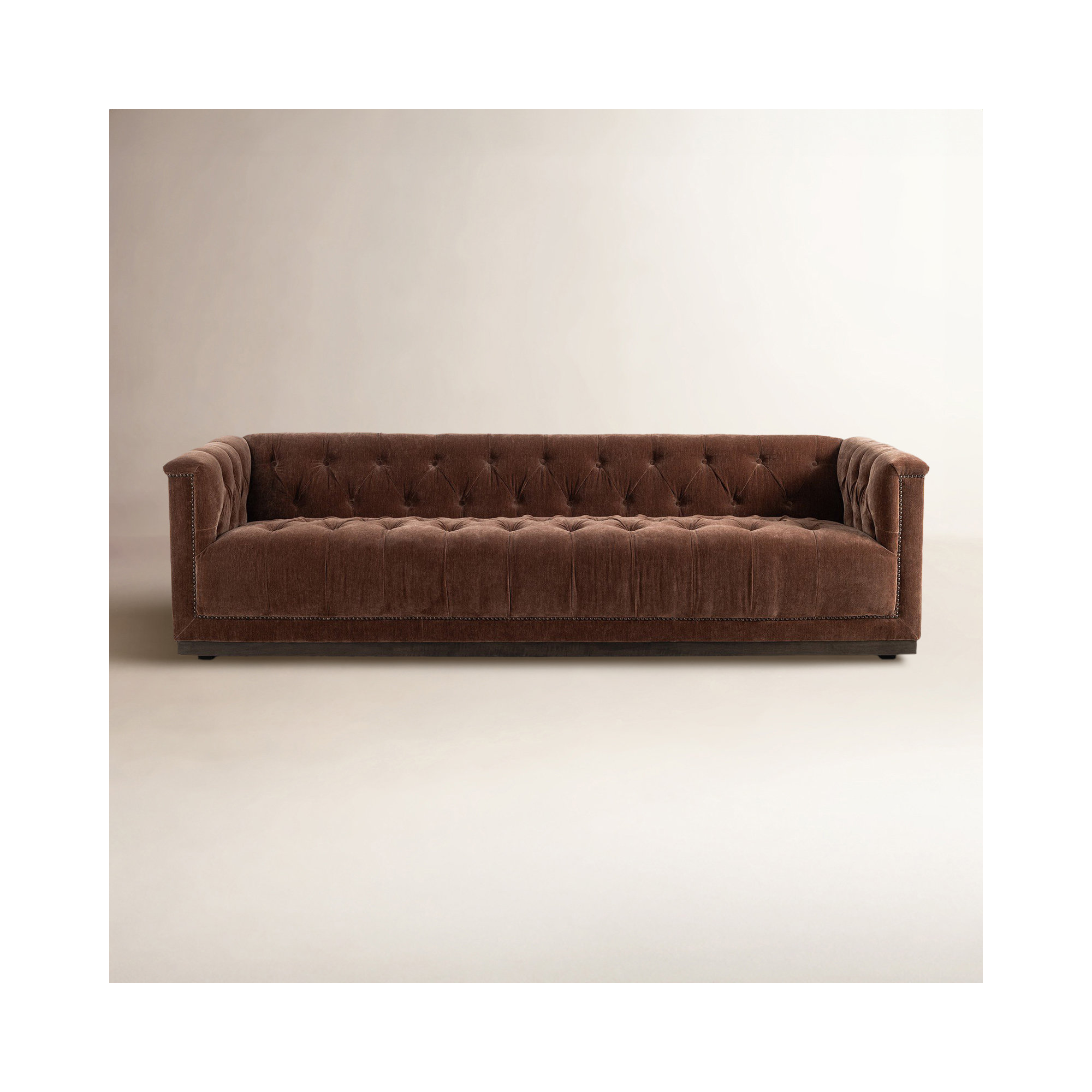 Chirlin 95'' Upholstered Chesterfield Sofa, Amici Tobacco