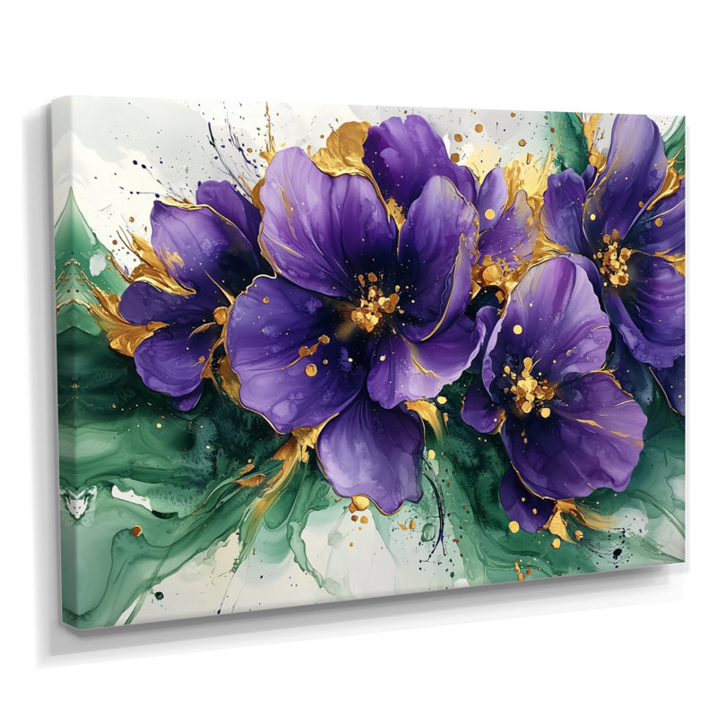 Derbyshire - Violets, art mural, H 12 po x l 20 po, Toile tendue, Ne s’applique pas