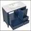 Meuble-lavabo de 36 po avec lavabo, tiroirs à fermeture en douceur, structure en bois massif, rangement à plusieurs niveaux et finition bleue élégante-715414386
