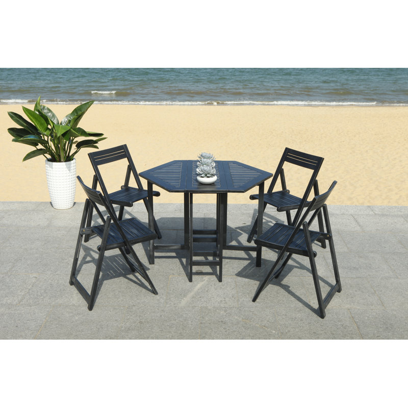 Ensemble repas hexagonal pour 4 personnes de 40,9 po de longueur Lagarde, Noir