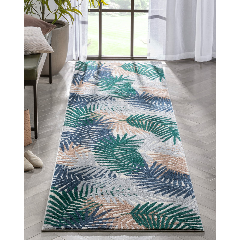Leona Floral Synthetic Area Rug, Runner 80cm x 300cm