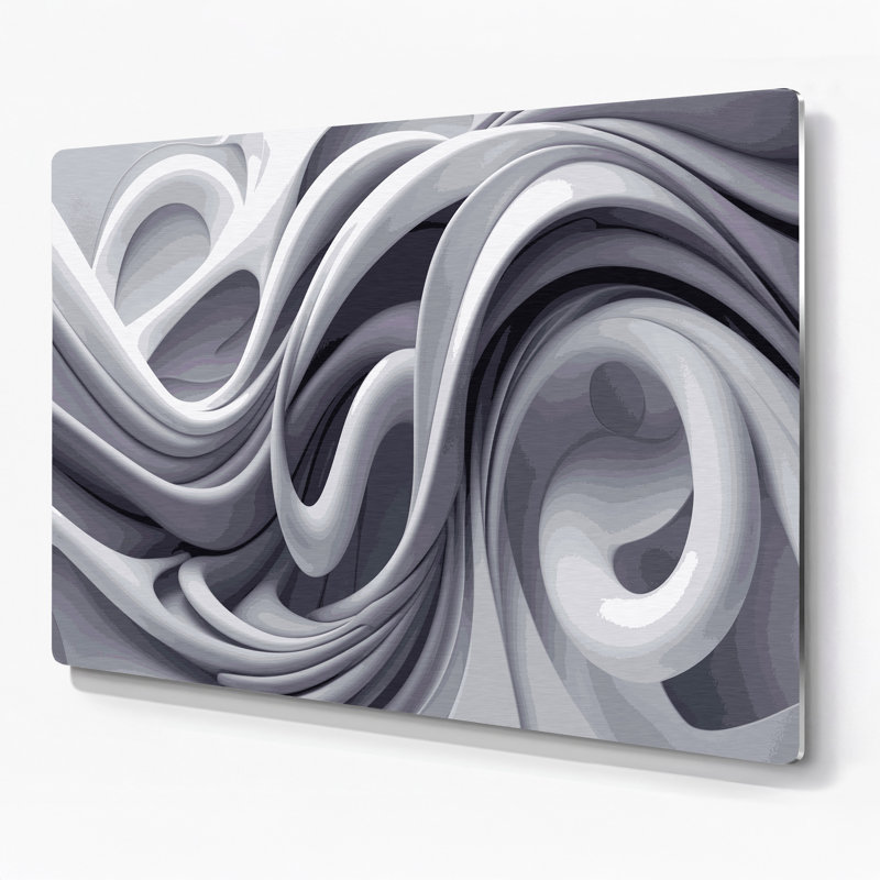 Biomorphic Abstraction 12, art mural gris en métal, H 16 po x l 20 po