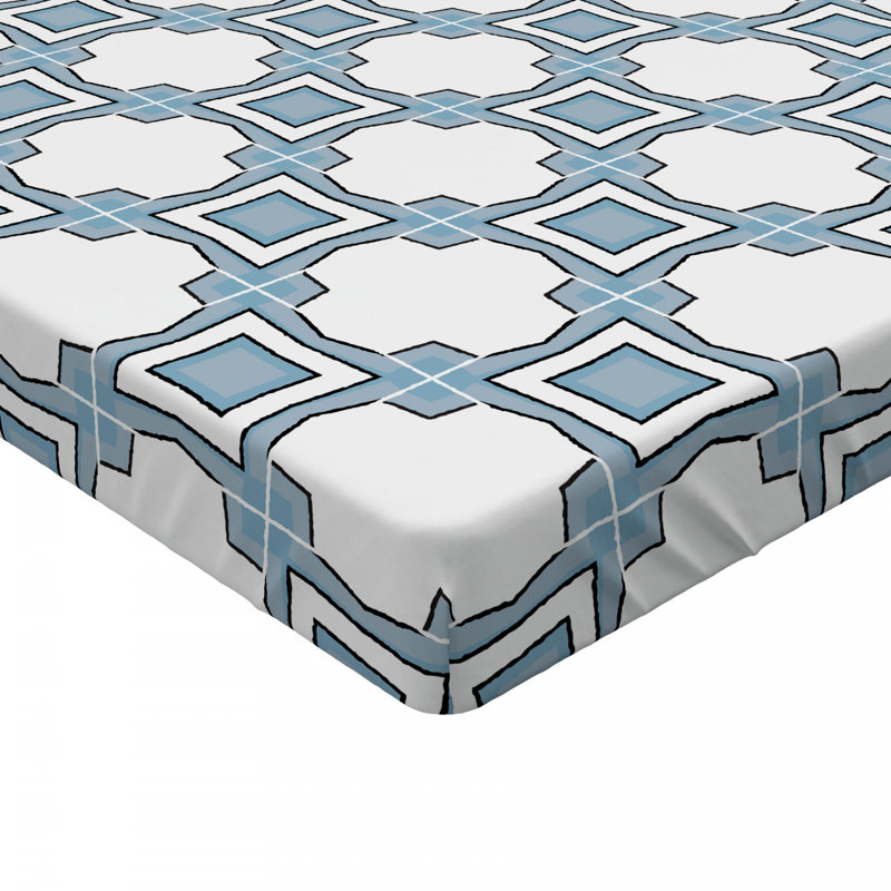 Microfiber Geometric Fitted Sheet, Full Fitted Sheet