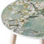 Paire de tables d'appoint inspirées de la nature - avec des plateaux de cerisiers en fleurs peints en blanc et bleu, salon, chambre à coucher, matériau de décor de vestibule 2, plateaux bleus,