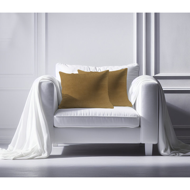 A1HC Velvet Down-Alternative Throw Pillow Inserts – Hypoallergenic, Ready-to-Use, Set of 2, Irish Coffee, 12'' H X 20'' W