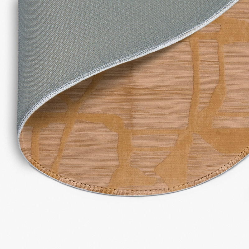 Tapis brun abstrait intérieur et extérieur, Rond 5 pi