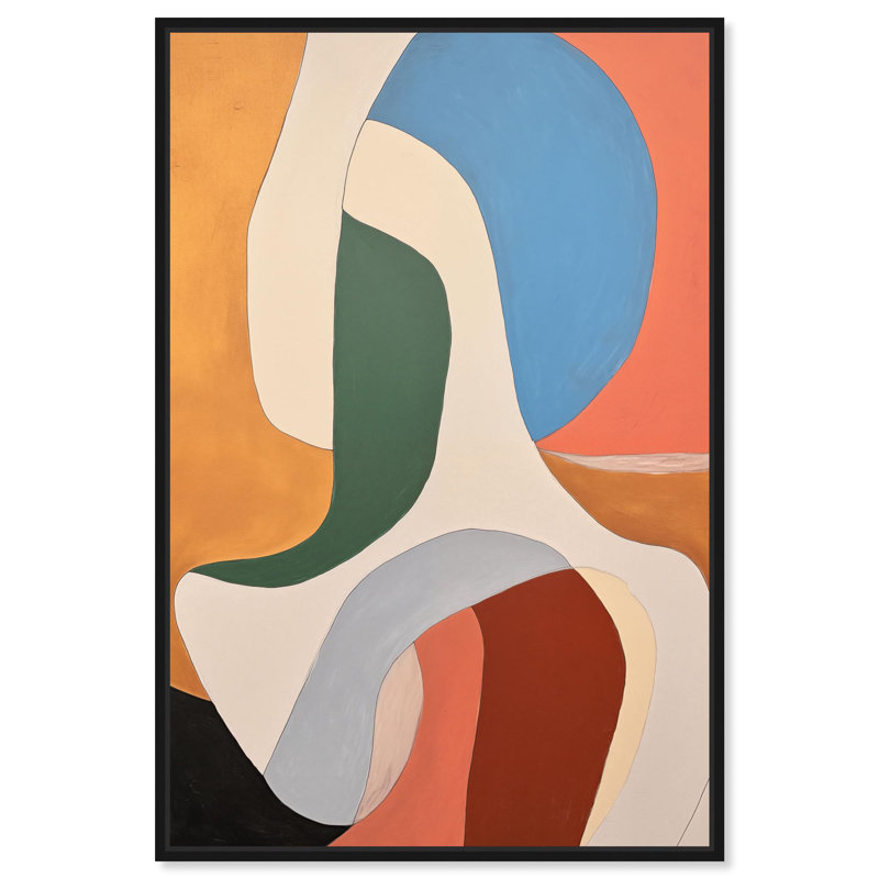 Décoration de bureau moderne, impression sur toile «Chromatique Confluence I» par Art Remedy, cadre noir, 16 x 24