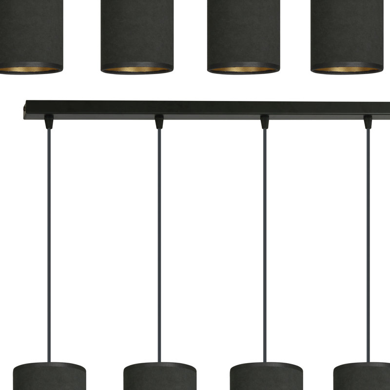 Ealidh 6 - Light Steel Kitchen Island Pendant, Black