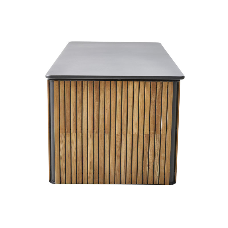Combine 324.32 Gallon Water Resistant Teak Deck Box in Teak/Lava Gray