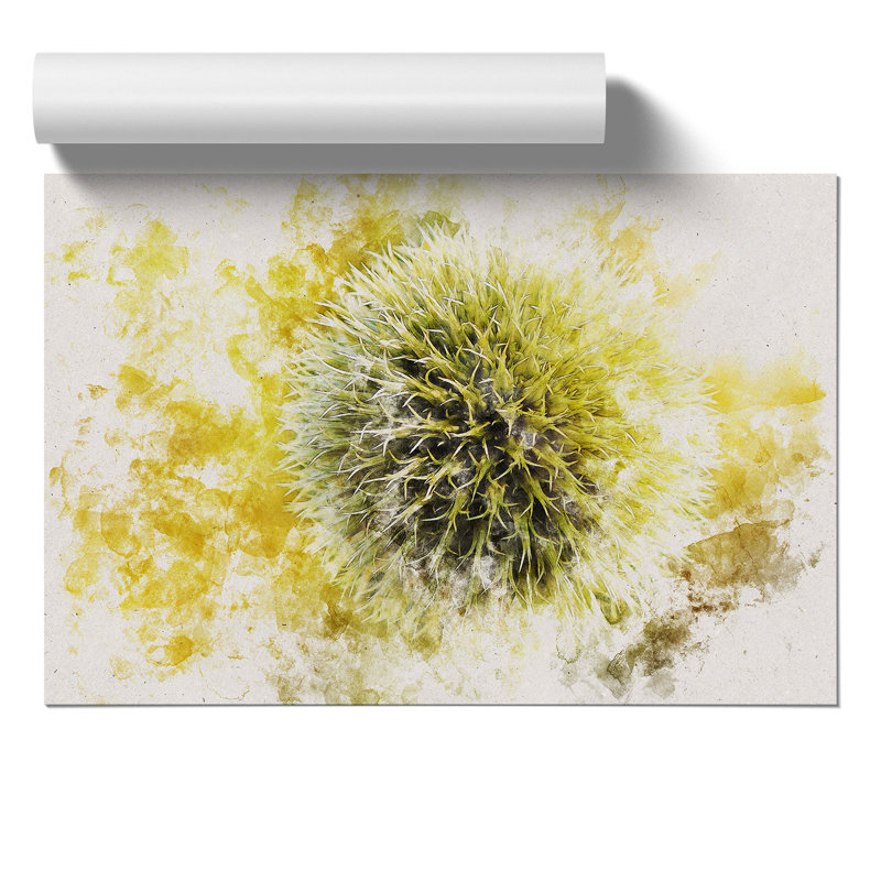 Thistle Flower Watercolour - Frameless Print, 42cm H x 59cm W x 0.1cm D