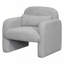 Élégant et minimaliste fauteuil en molleton simple avec accoudoirs et coussin, fauteuil-104579961