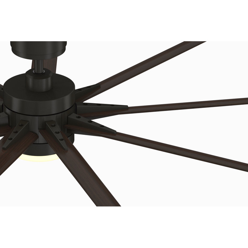 Odyn Indoor/Outdoor Custom Ceiling Fan DC Motor- Dark Bronze with LED Light Kit, Dark Bronze