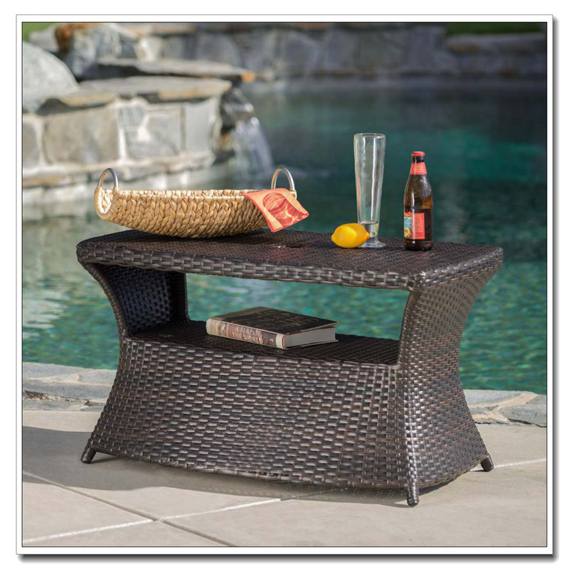 Patio Coffee Table Side table, Brown Multi