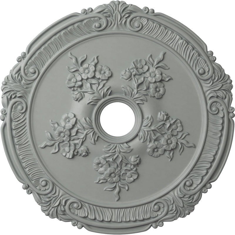 Endurathane Attica with Rose Ceiling Medallion, 26"OD x 3 3/4"ID x 1 1/2"P (Fits Canopies up to 4 1/2"), Factory Primed