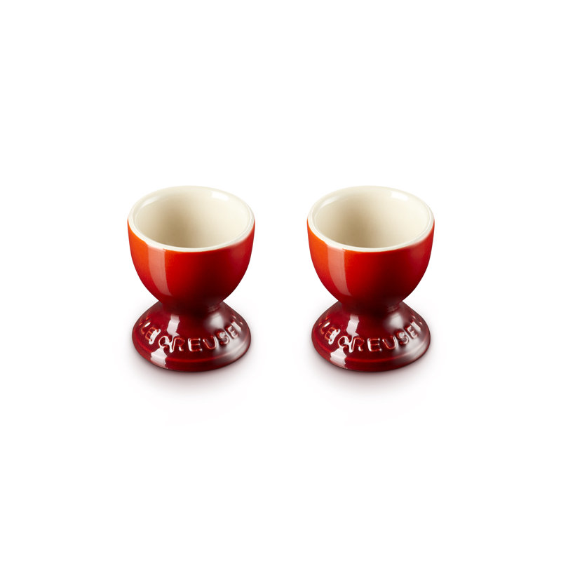 Le Creuset Stoneware Set of 2 Egg Cups, Red