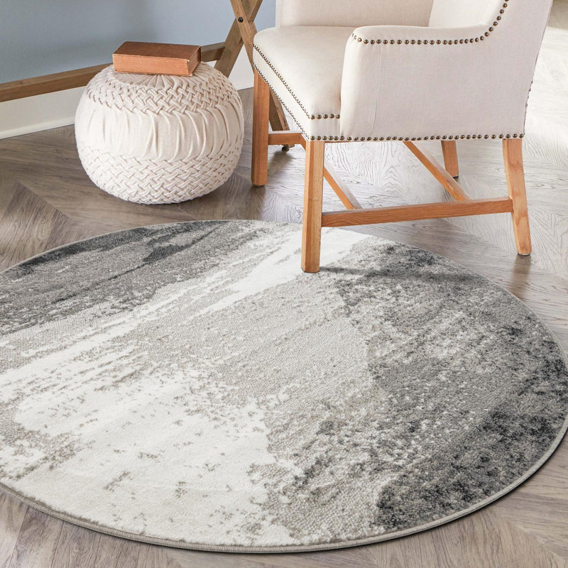 Tapis Ivy Bronx Glomma Nathanyl noir, Rond 7 pi 10 po