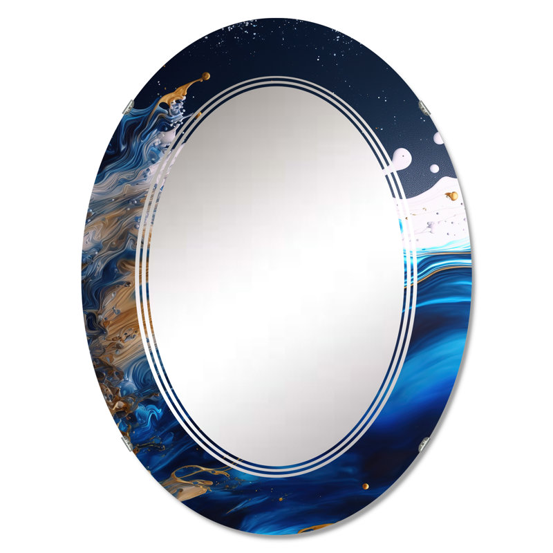 Pason Ice Paint Splash I - Miroir mural moderne en spirale, 30 po x 20 po