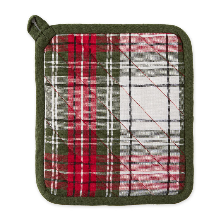 Christmas Plaid Oven Mitt & Potholder Set