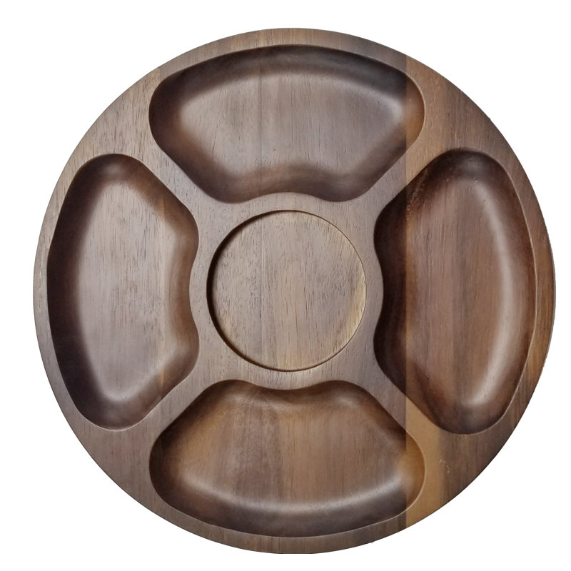 BergHOFF Acacia Wooden Round Tray, 12.8"