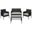  Ensemble de conversation de terrasse pour 4 personnes avec coussins-1750117343