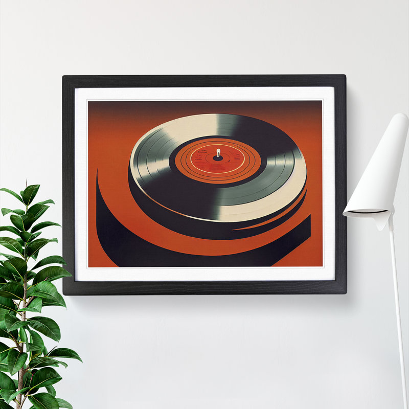 Sublime Vinyl Record Art Abstract - Single Picture Frame Print, Black Framed, 46cm H x 64cm W x 2cm D