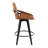 Whitacre 26" Fixed-Height Camel Faux Leather Counter Stools with Black Wood Legs & Round Footrest-113645587
