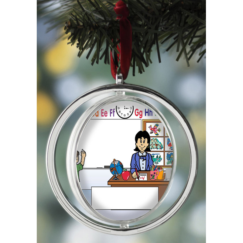 Ornement de Noël personnalisable pour enseignant, Yes
