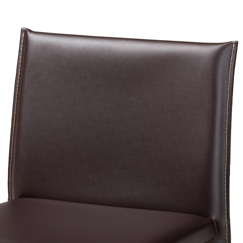 Xie Upholstered Counter Stool, Brown/Sliver, Counter Stool (25.5" Seat Height)