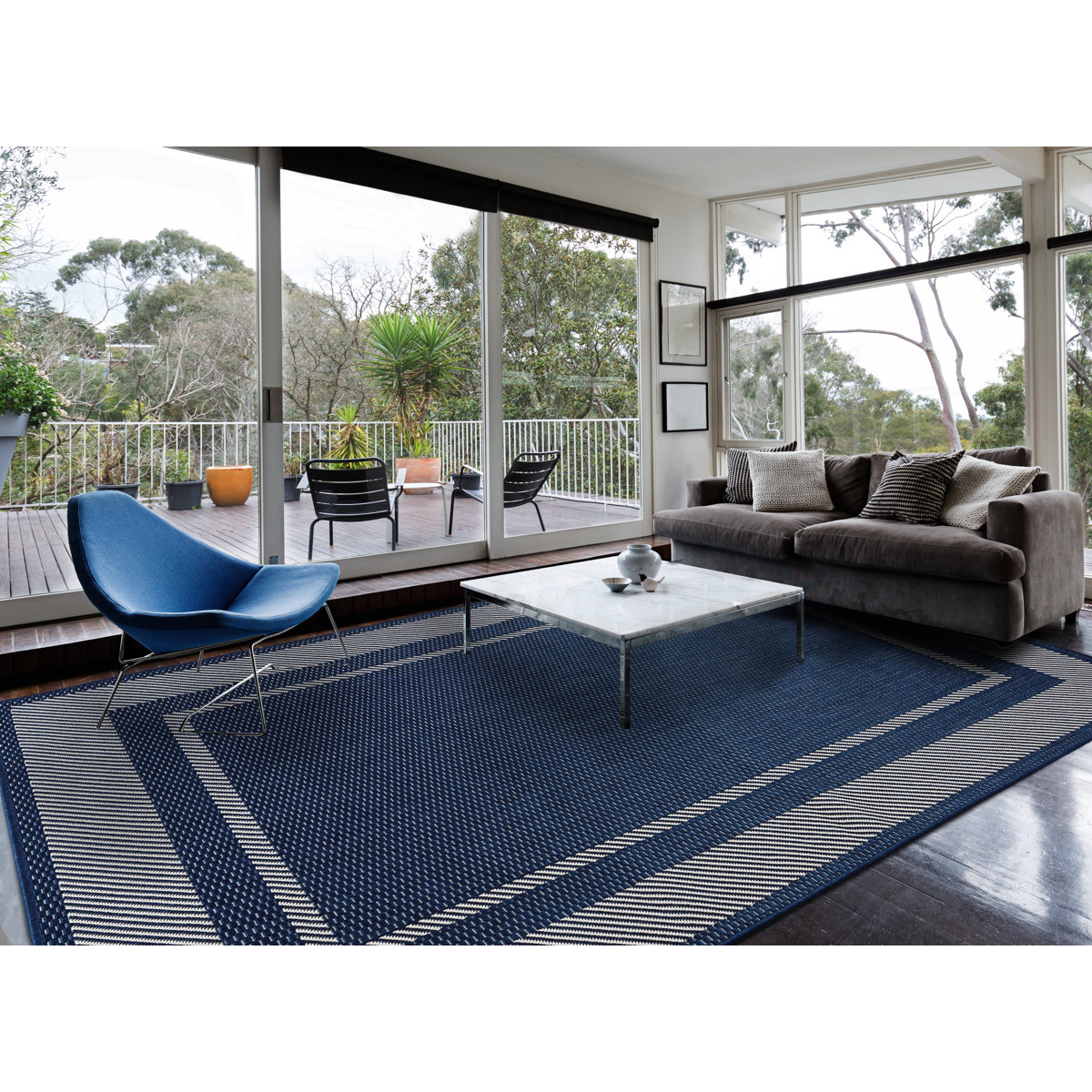 Breakwater Bay Castellanos Blue Indoor/Outdoor Area Rug & Reviews | Wayfair