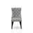 5 Piece Dining Table Set Includes a 48" Round Table with Pedestal and 4 Light Gray Polyester Fabric Parson Chairs, Sand Blasted Black-6334586-6334588