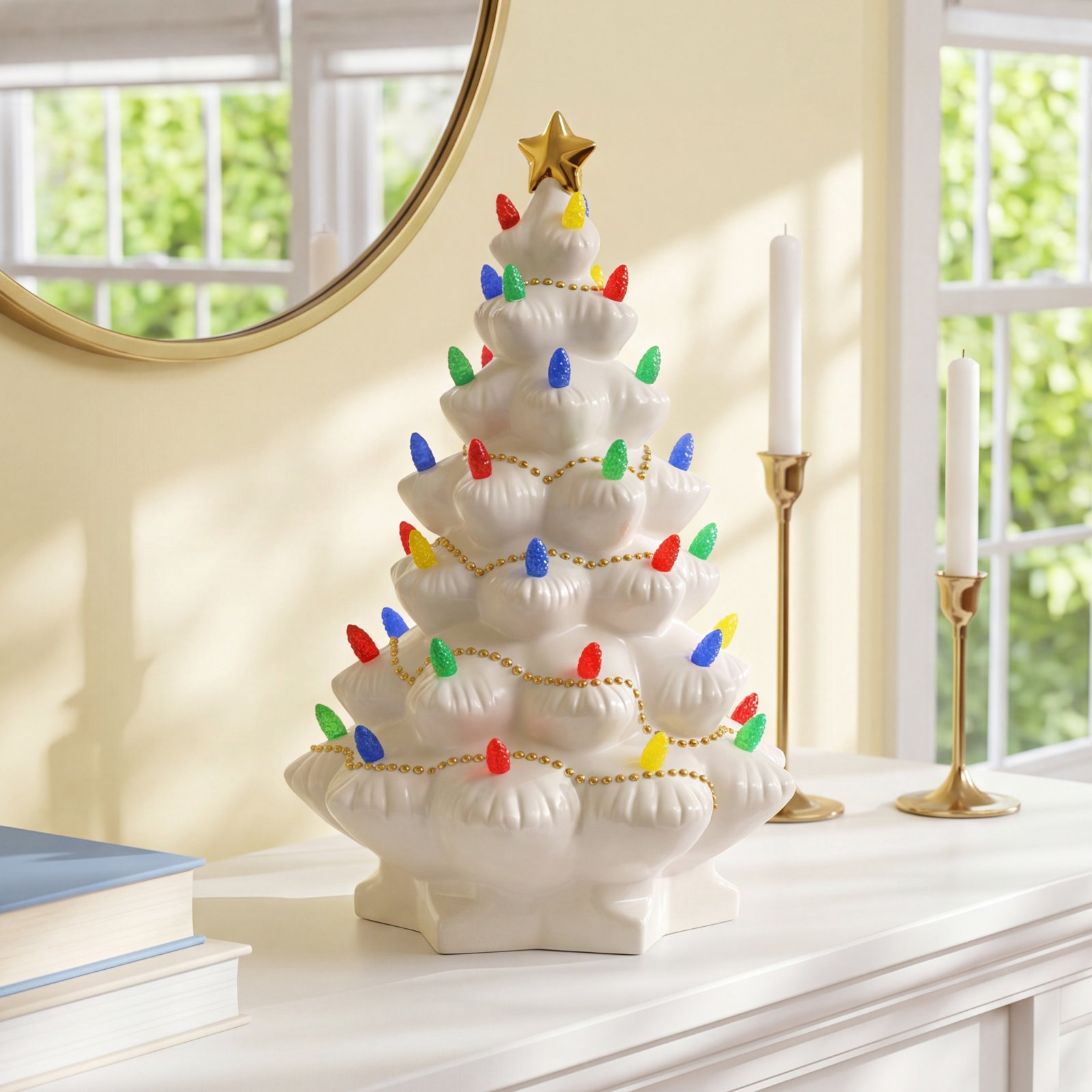 Treasured Traditions Lighted Tabletop Tree, White