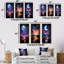 «Blue and Pink Astral Walk To The Moon I», ensemble de 3 impressions sur art mural-651323893-651323891