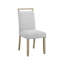Ensemble de salle à manger 5 pièces de style contemporain avec table rectangulaire en pierre de marbre blanche à dossier plein et chaises rembourrées beige et gris-969831523