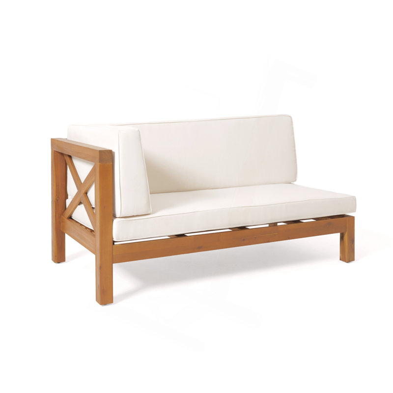 Banc BRAVA à dossier en X à gauche, beige, Beige