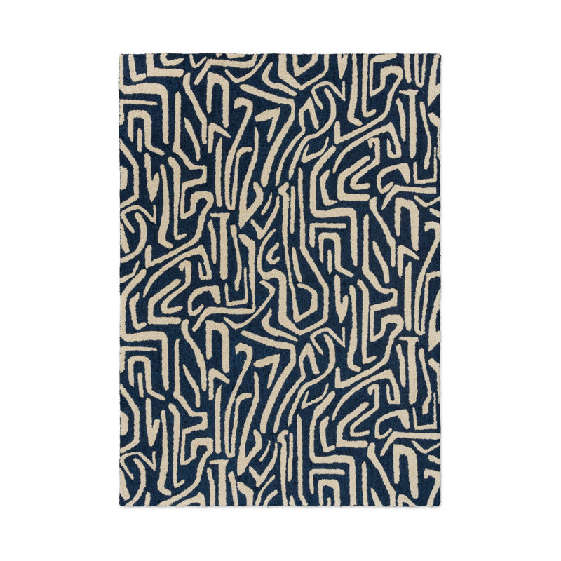 Melodic Hand Tufted Abstract Area Rug, Rectangle 8'2" x 11'6"