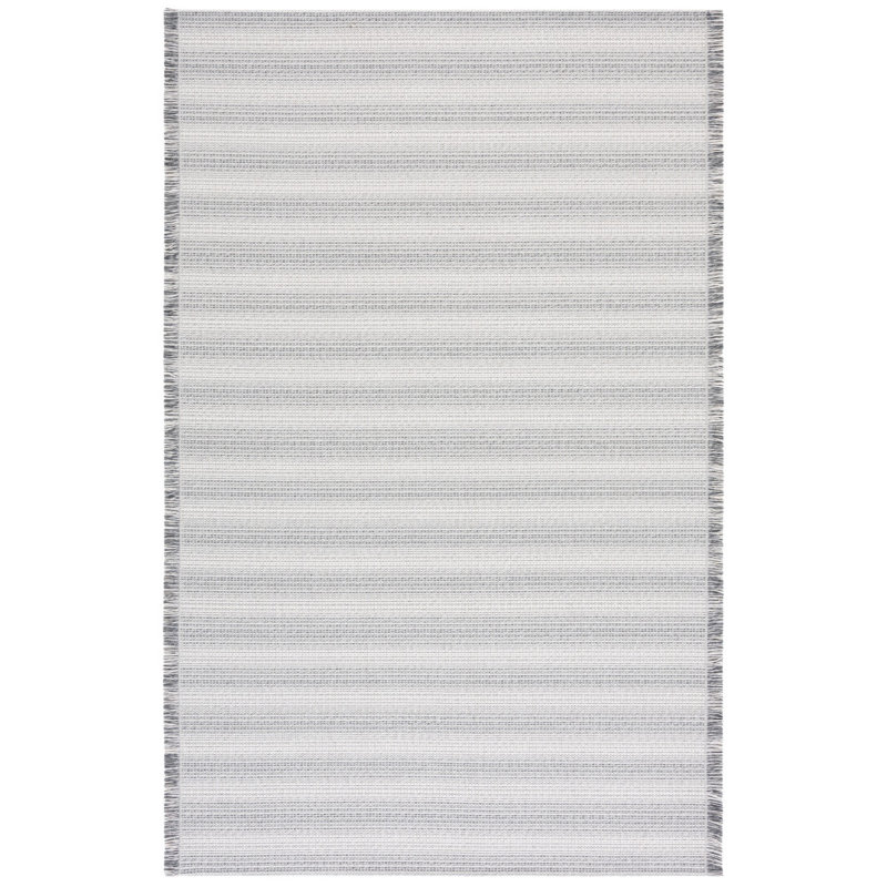 Augustine Ivory/Dark Grey Synthetic Boho-Mod 4'x6' Area Rug