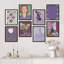 Impression de 8 pièces de fleurs de lavande mauves encadrées sur papier-92574191-92574192
